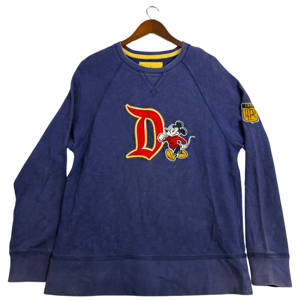 Disney Parks Disneyland Resort D Mickey Mouse Embroidered Sweatshirt Blue Men L